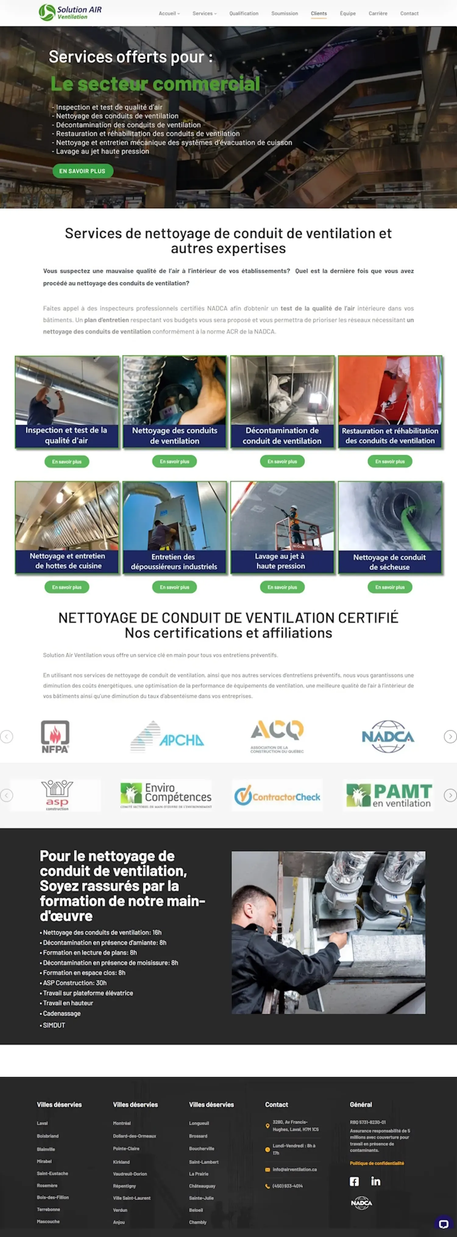 Conception site web pour Solution Air
