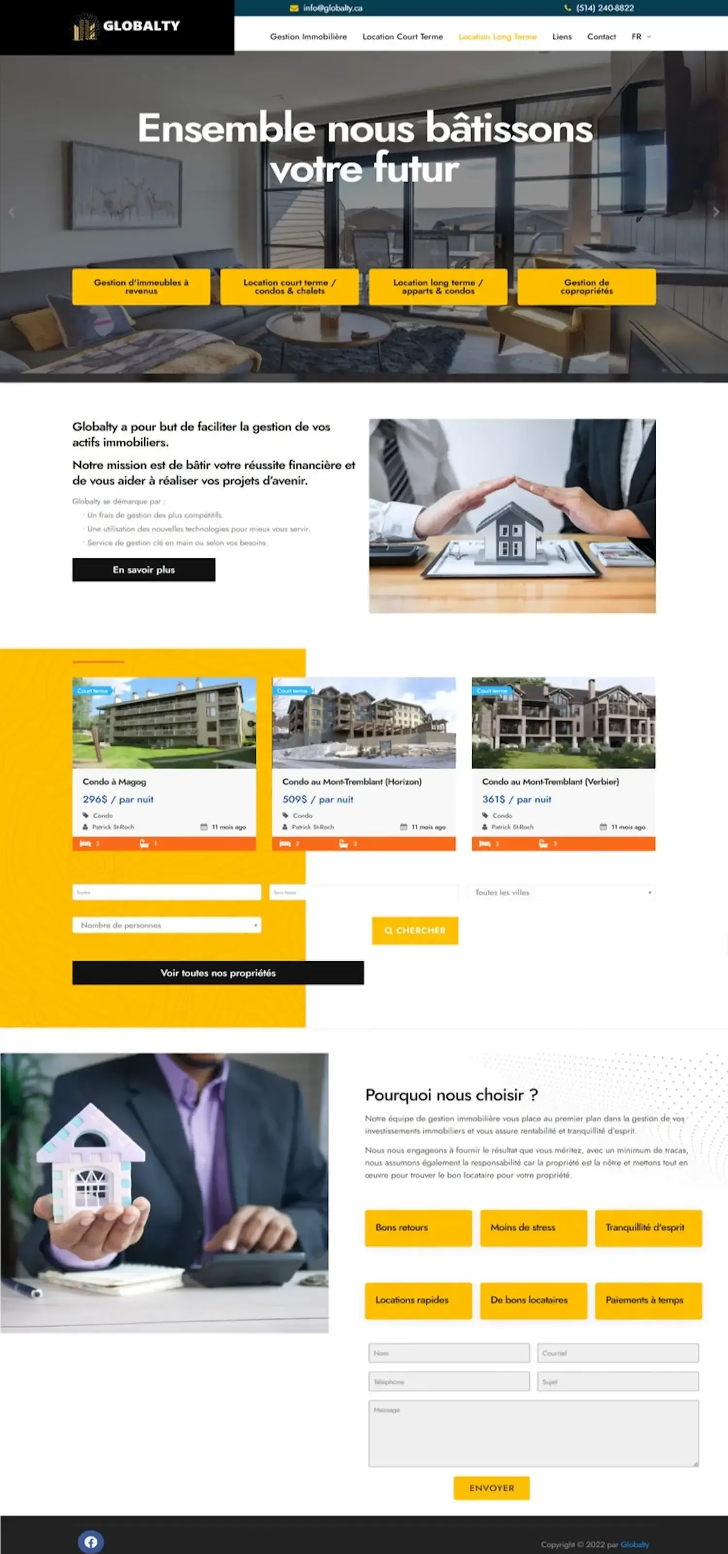 Conception site web pour Globalty