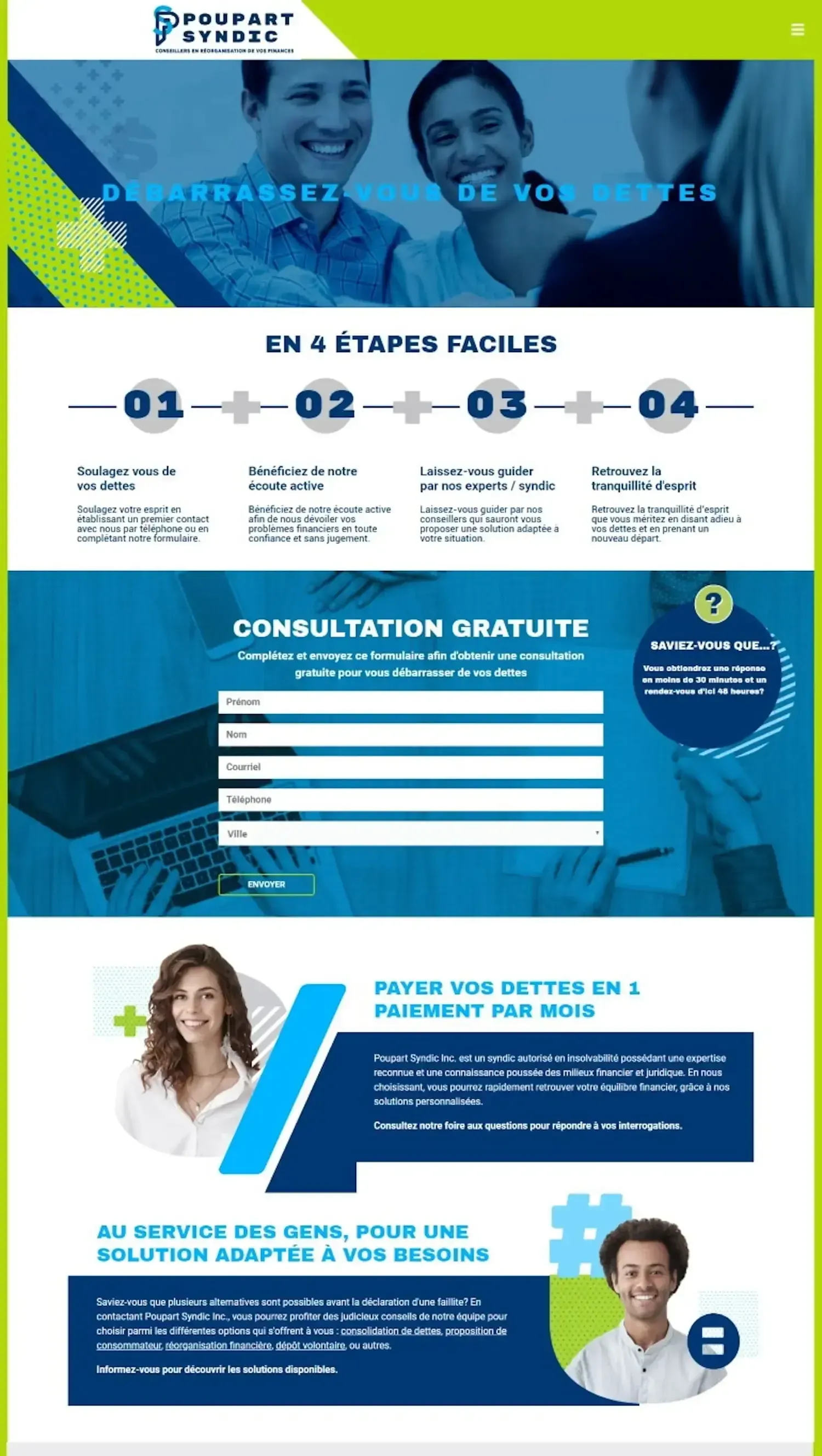 Conception site web pour Poupart Syndic